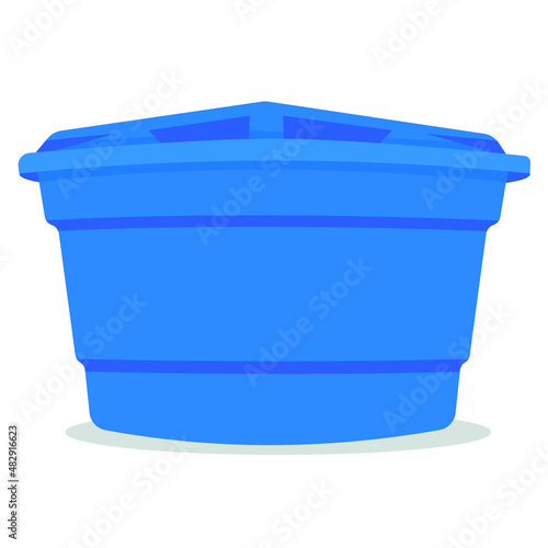 Water tank vector. Water box on white background.