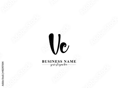 VC Initial handwriting logo, Signature vc letter Logo design, handwriting logo of initial signature, wedding, fashion, floral and botanical or any type of business