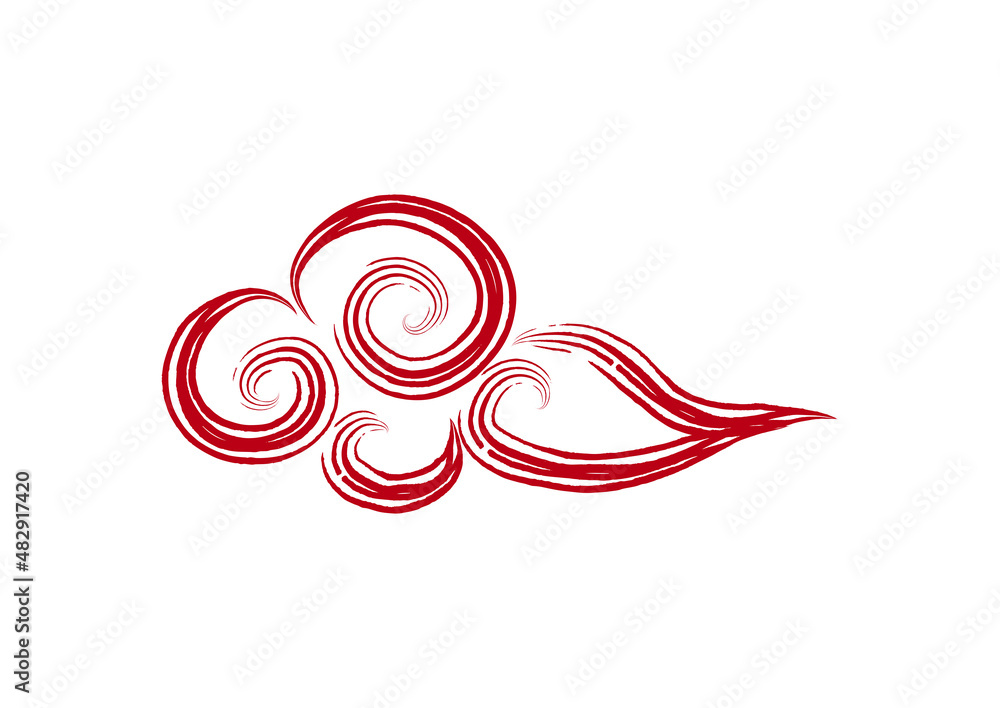 Traditional Chinese oriental cloud in grunge brush style. Vector illustration. Traditional Chinese oriental cloud in grunge brush style. Vector illustration.