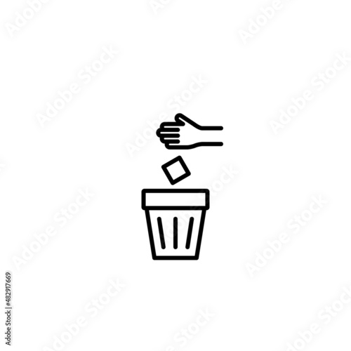 Icono de botar basura, basurero photo