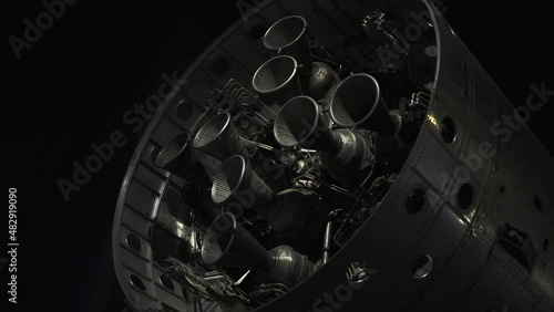 Close up of the bottom of a vintage old rocket