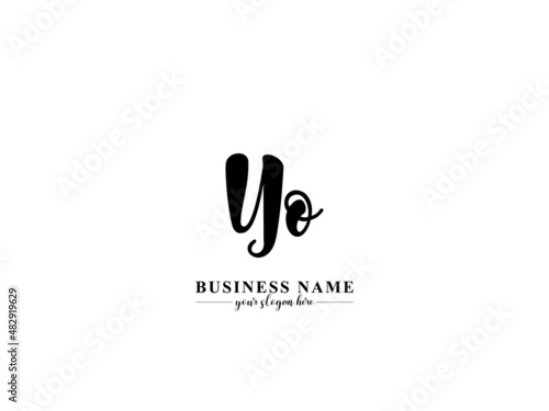 Stylish YO Signature Logo, Creative Elegant and Handwriting Letter yo Monogram Logo Icon Design