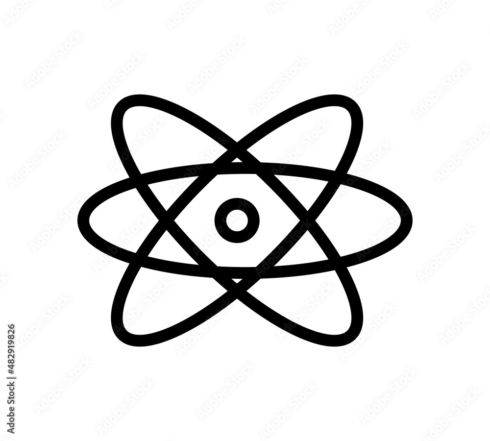 Molecule flat icon. Pictogram for web. Line stroke. Atom symbol isolated on white background. Vector eps10 Molecule flat icon. Pictogram for web. Line stroke. Atom symbol isolated on white background. Vector eps10