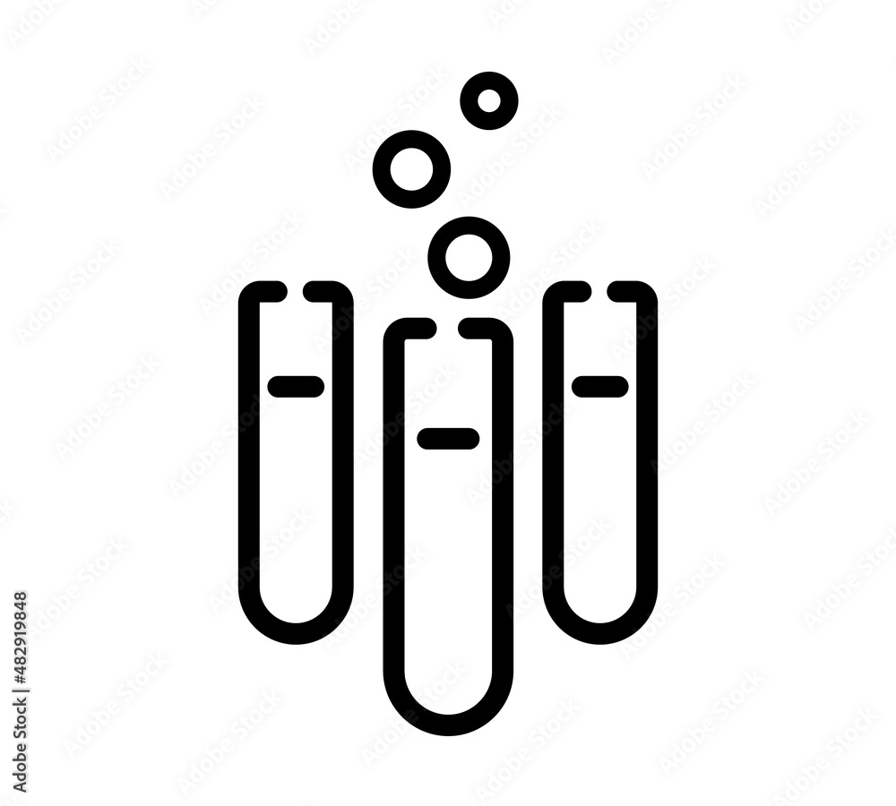 Test tube flat icon. Pictogram for web. Line stroke. Isolated on white background. Vector eps10 Test tube flat icon. Pictogram for web. Line stroke. Isolated on white background. Vector eps10