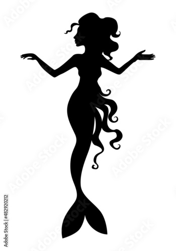 Silhouette of mermaid