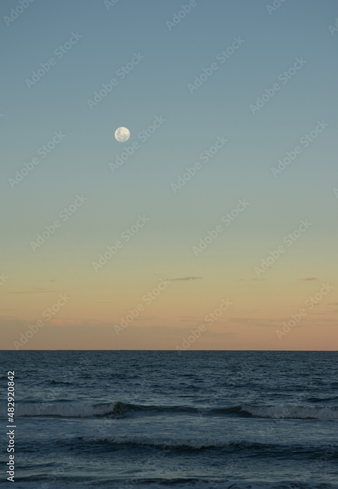 moon on the sea
