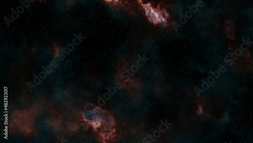 Abstract composition of cosmos of nebulous textures  lights and gradients. Cluster of stars. Starfield. Nebula.