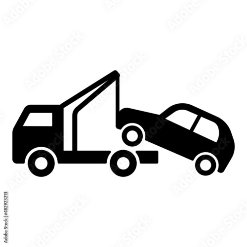 Car Evacuator Flat Icon Isolated On White Background