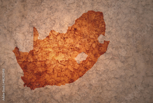 map of south africa on a old vintage crack paper background