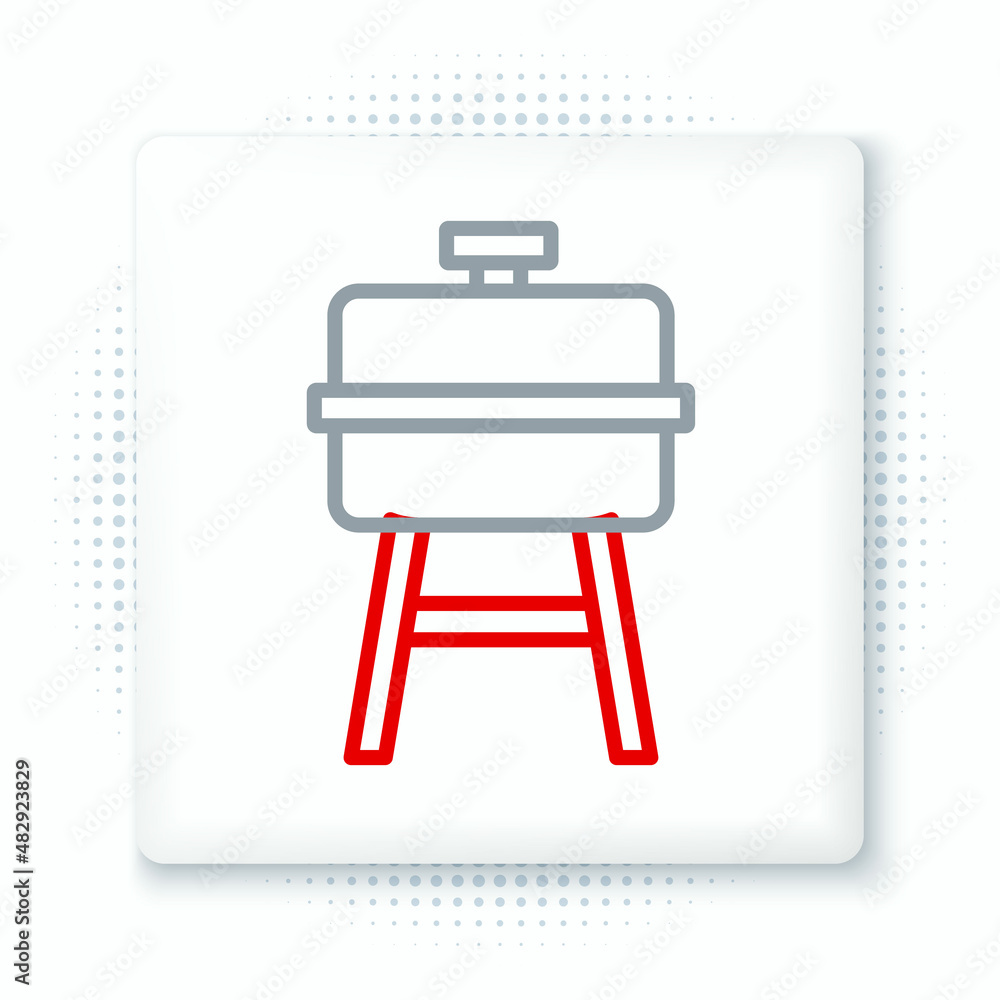 Line Barbecue grill icon isolated on white background. BBQ grill party. Colorful outline concept. Vector