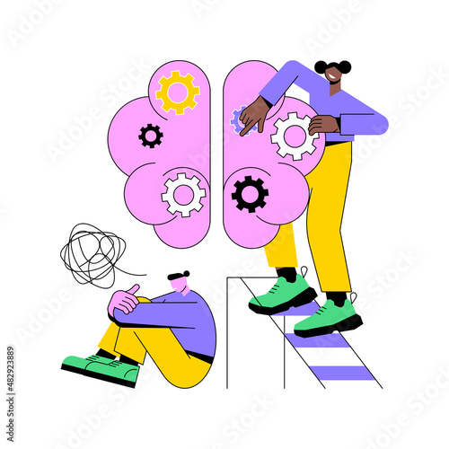 Gaslighting abstract concept vector illustration. Psychological manipulation method, mental destabilization, cognitive dissonance creation, changing beliefs, contradiction abstract metaphor.