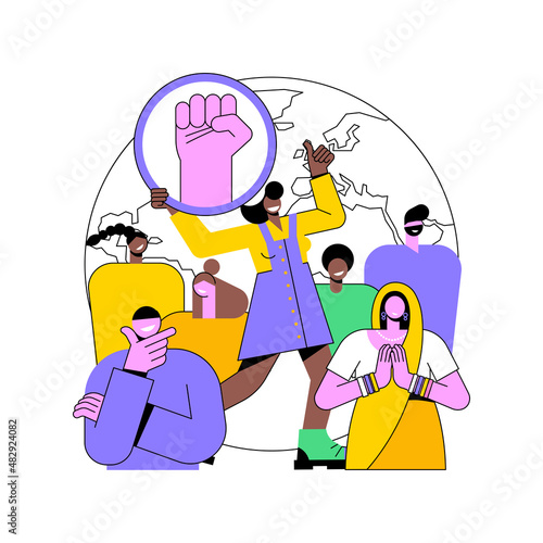 Youth empowerment abstract concept vector illustration. Children and young people take charge, take action, improve life quality, democracy building, youth activism, involvement abstract metaphor.