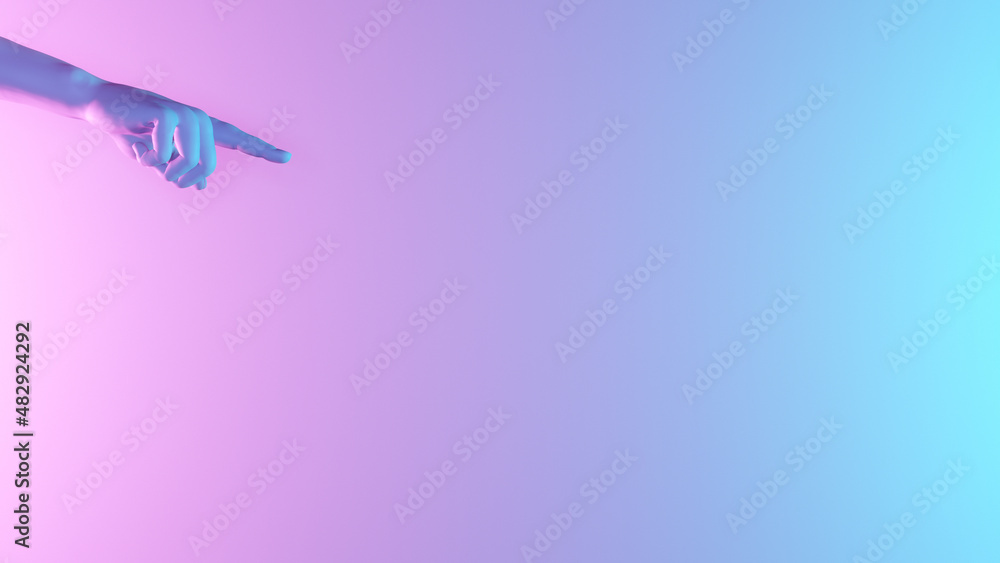 Obraz premium Hand Pointing With Forefinger, Image Suitable for Adding Text