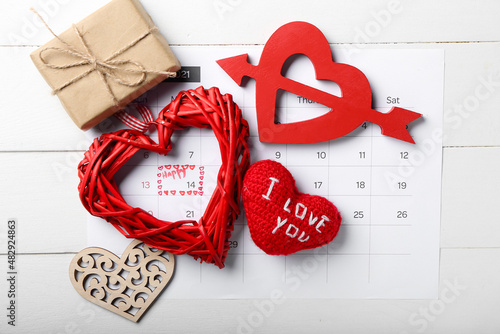 Calendar with marked date o...