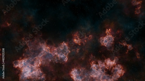 Science fiction fantasy in high resolution. Deep space nebula. star planet.