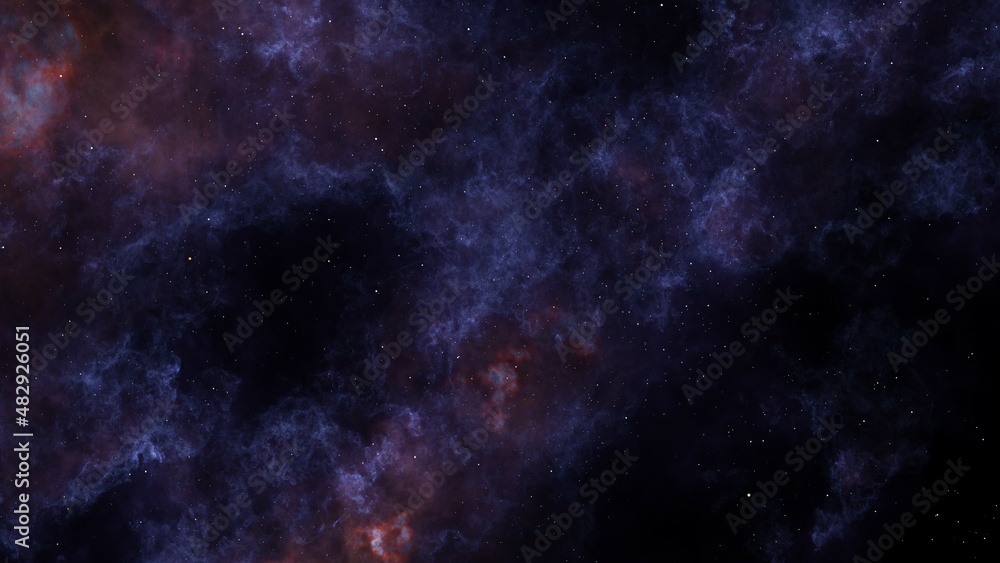 Deep space nebula with bright stars. Multicolor Starfield Infinite space. Milky way. Outer space background with stars and nebulas. Star clusters, Supernova nebula outer space background.