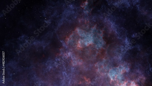 Deep space nebula with bright stars. Multicolor Starfield Infinite space. Milky way. Outer space background with stars and nebulas. Star clusters, Supernova nebula outer space background.