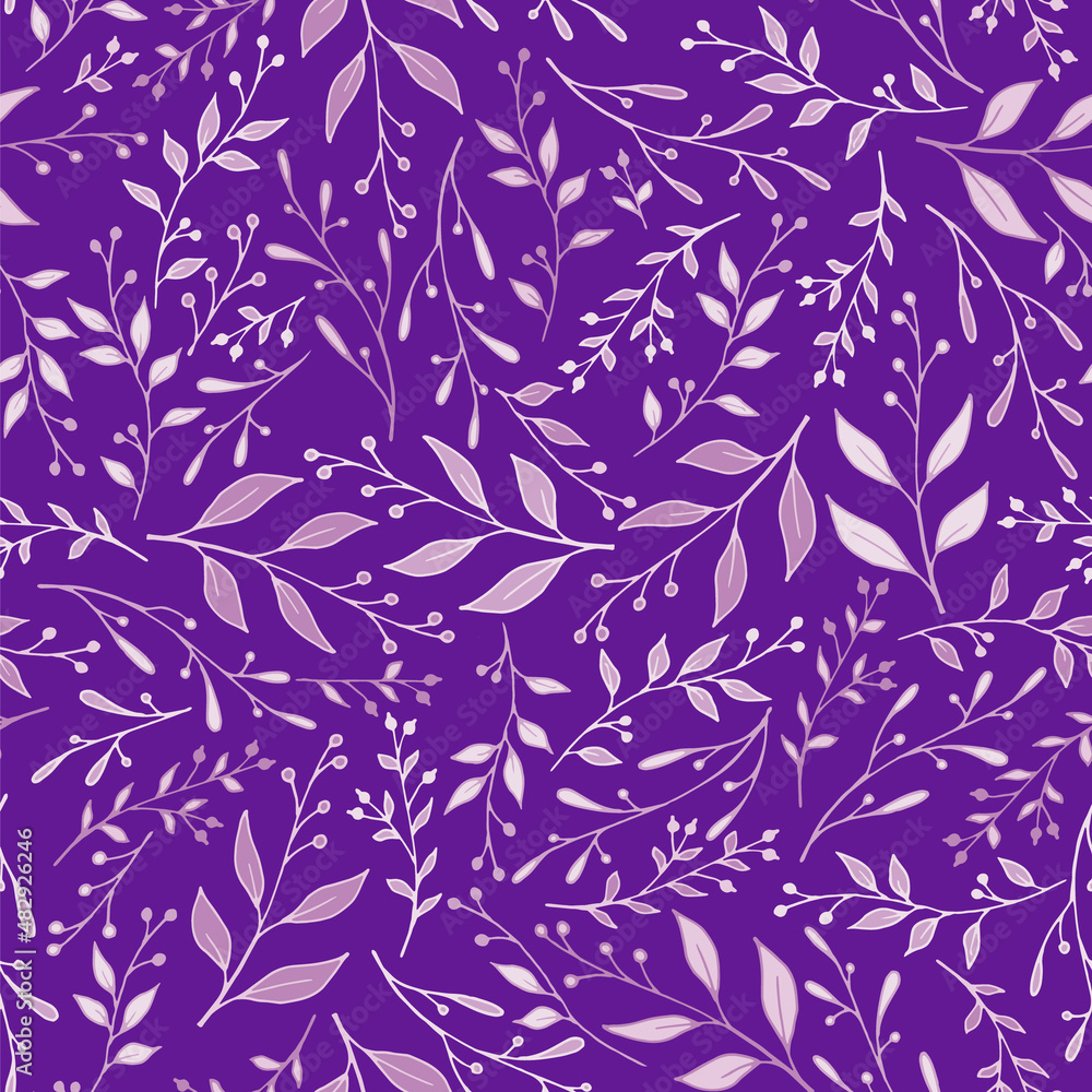 Obraz premium Spring sprouts pattern seamless vector. Tender