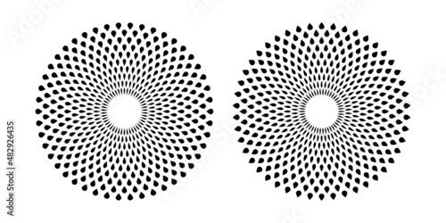 Abstract circle drops dots patterns.