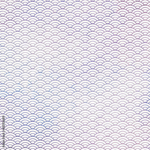 east geometric waves vector seamless pattern background