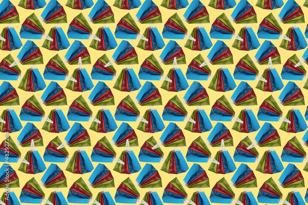 Abstract background made up of colored paper gift bags Abstract background made up of colored paper gift bags