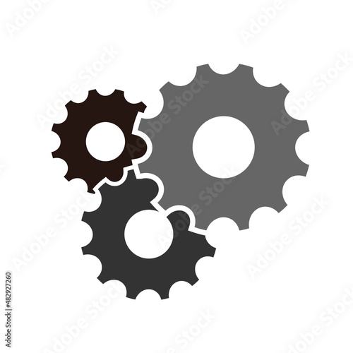 three gears small medium big worker symbol