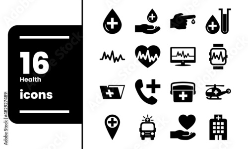 Health and Hospital Related Icon Set