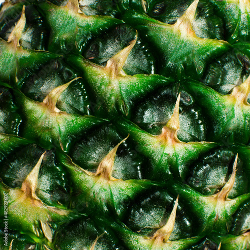 Pineapple skin fruit green yellow