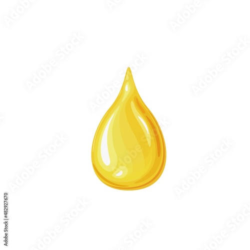 Olive oil drop or honey, yellow liquid vector illustration