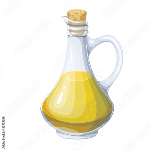 Olive oil glass jug pitcher jar bottle vector illustration