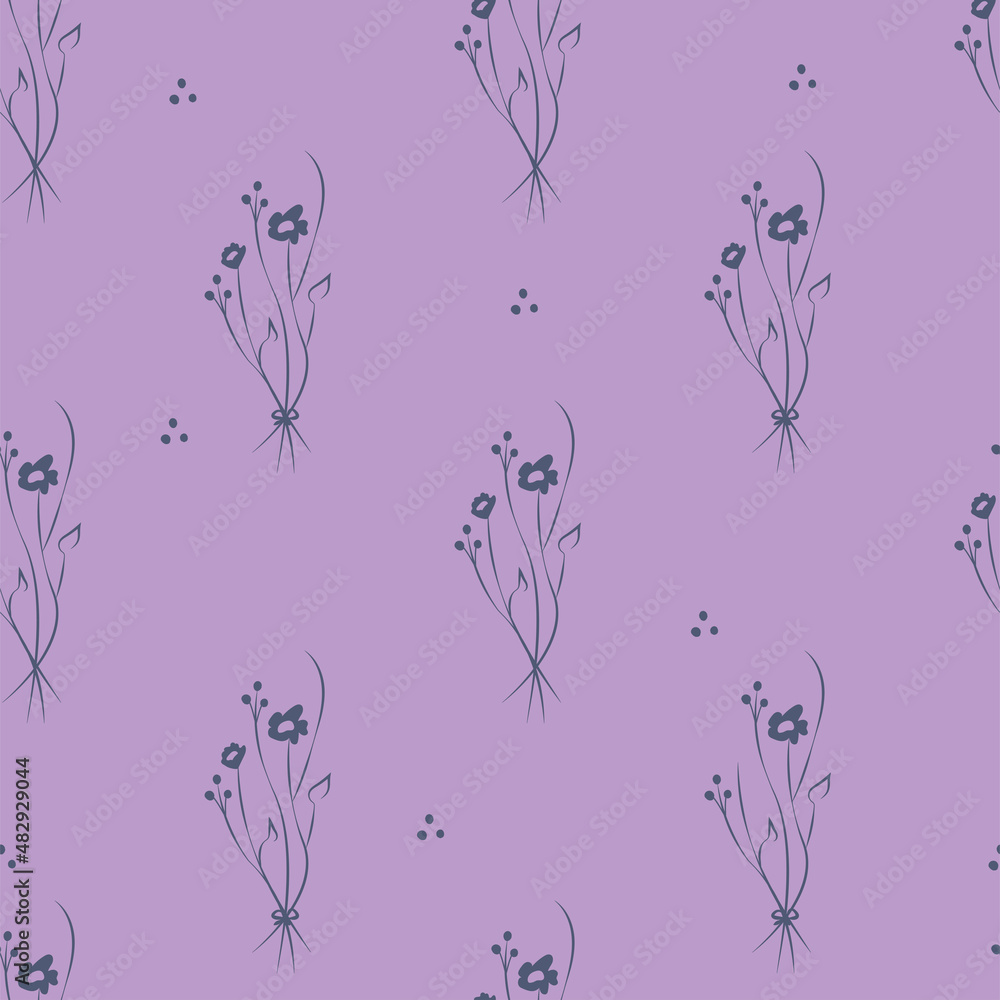 Vector illustration. Floral seamless pattern. Bouquet of wild flowers. Hand drawn flower field. simple flowers. Vector illustration. Floral seamless pattern. Bouquet of wild flowers. Hand drawn flower field. simple flowers.