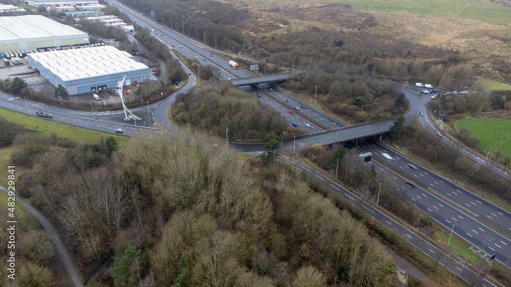 M62 Motorway Junction 11 Looking West