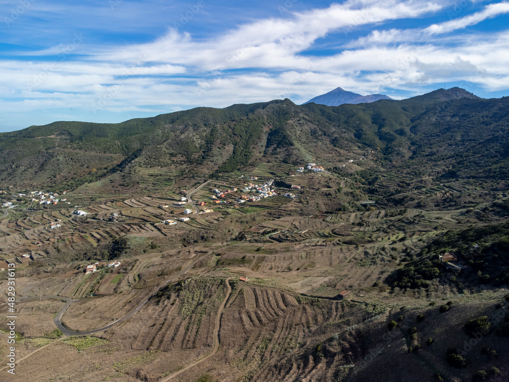 View on piek of Mount Teide volcano from Rural de Teno park on Tenerife, Canary islands, Spain View on piek of Mount Teide volcano from Rural de Teno park on Tenerife, Canary islands, Spain