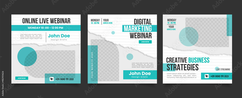 Digital business marketing live streaming social media post template Digital business marketing live streaming social media post template