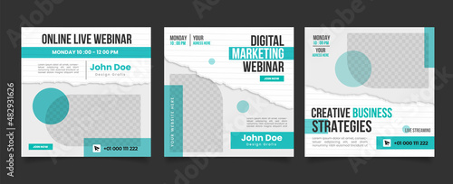Digital business marketing live streaming social media post template