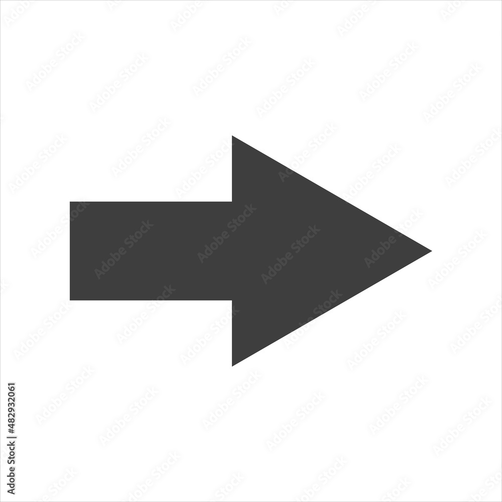Arrow icon on a white background. Modern right arrow. Arrow icon on a white background. Modern right arrow.
