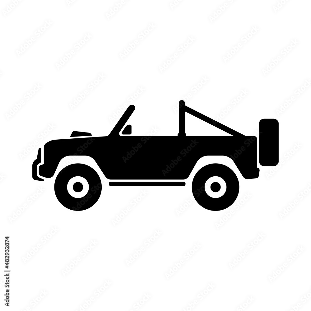 SUV icon. Black silhouette. Side view. Vector simple flat graphic illustration. Isolated object on a white background. Isolate. SUV icon. Black silhouette. Side view. Vector simple flat graphic illustration. Isolated object on a white background. Isolate.