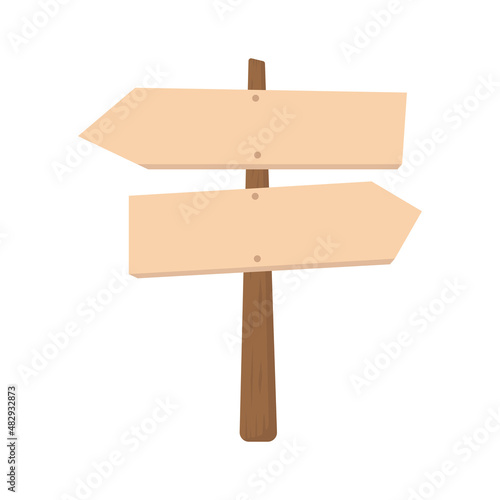 Wooden signpost icon. Color silhouette. Front view. Vector simple flat graphic illustration. Isolated object on a white background. Isolate.