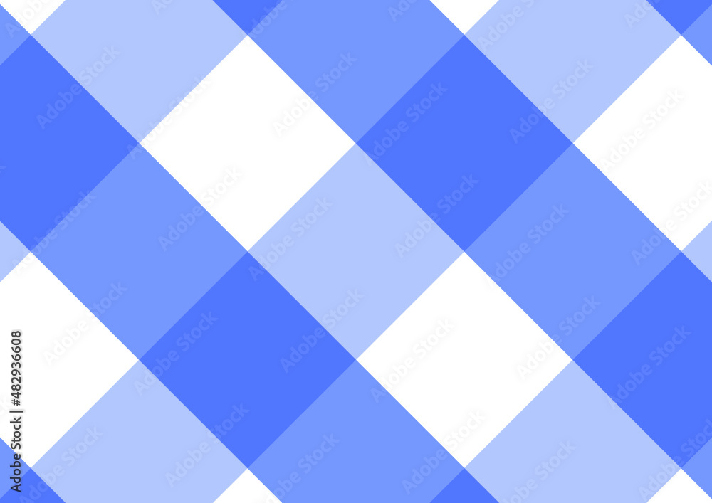 Blue Gingham pattern. Texture from rhombus/squares for - plaid, tablecloths, clothes, shirts, dresses, paper, bedding, blankets, quilts and other textile products. Vector illustration