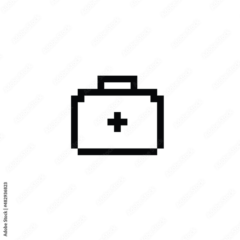 pixel ambulanse icon medicine case sign vector cartoon pixel ambulanse icon medicine case sign vector cartoon