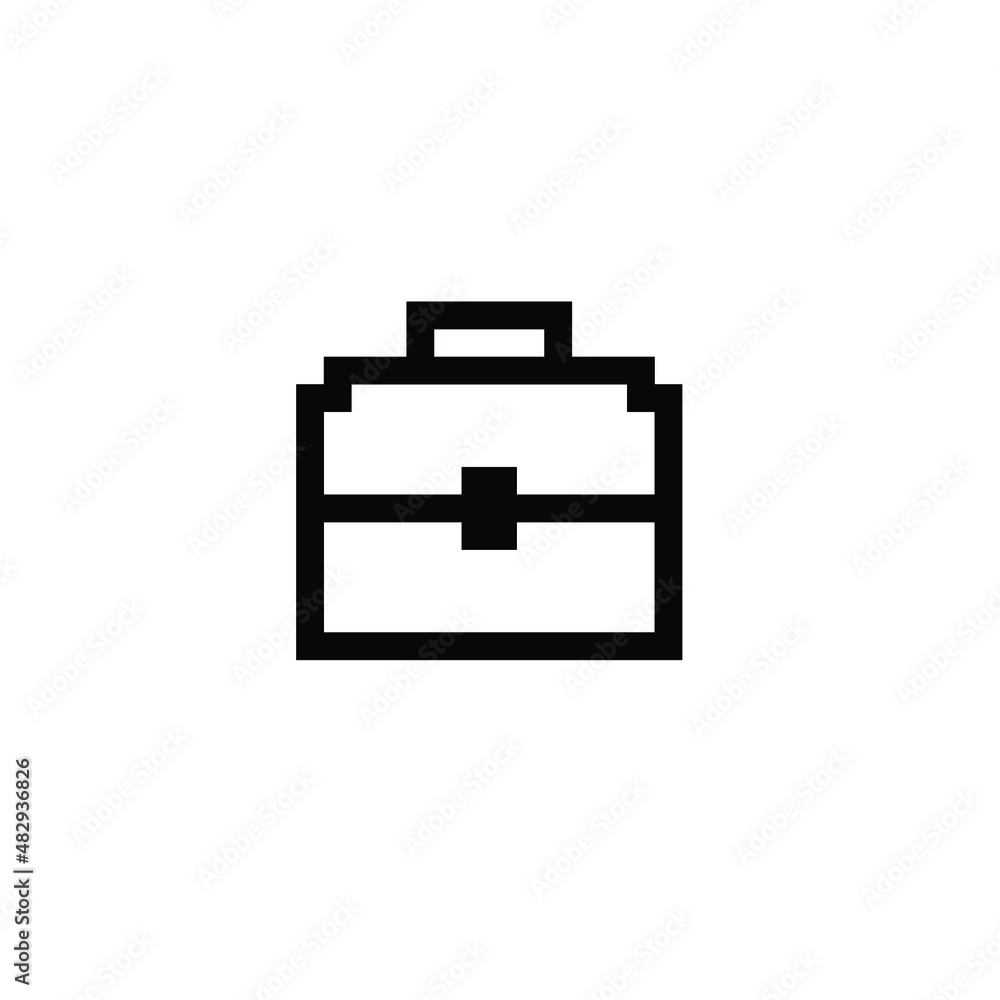 pixel briefcase icon business vector sign pixel briefcase icon business vector sign