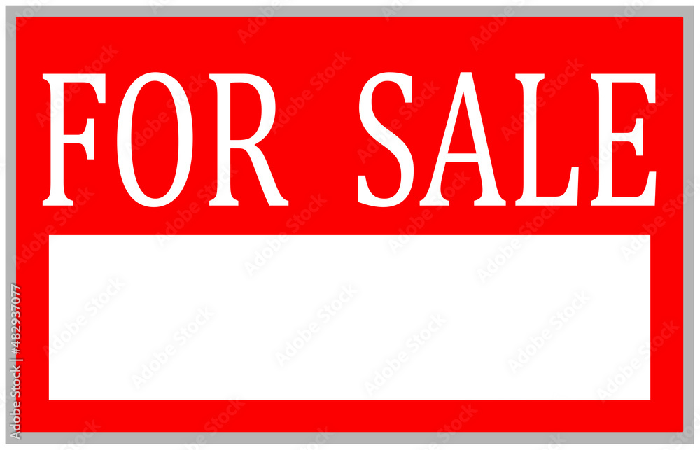 For sale sign text red For sale sign text red