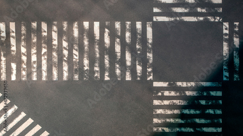Canvas Print Elevated view over pedestrian crossing road intersection of Japan