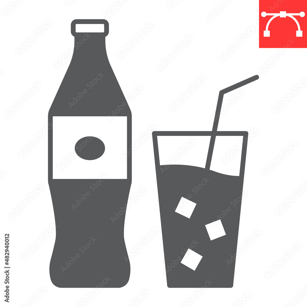 Cola bottle glyph icon, soda and beverage, lemonade vector icon, vector graphics, editable stroke solid sign, eps 10. Cola bottle glyph icon, soda and beverage, lemonade vector icon, vector graphics, editable stroke solid sign, eps 10.