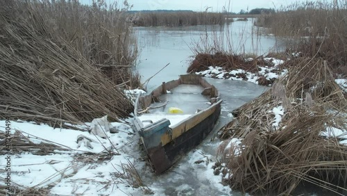 snow covered bridge in winter