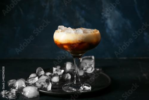 Iced coffee cocktail with c...