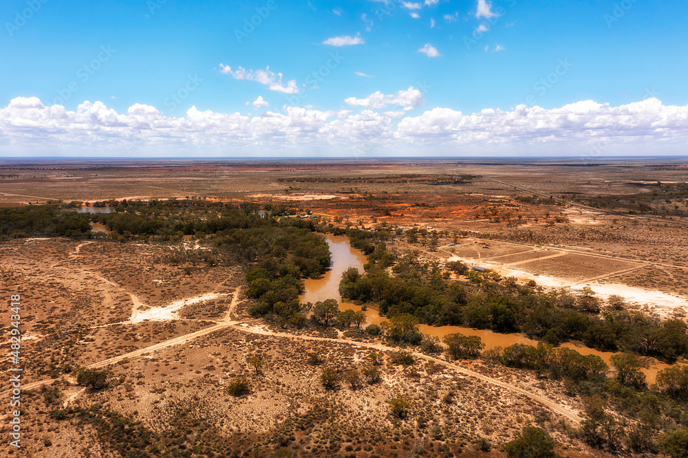 Naklejka premium D Darling river wilcannia RV park