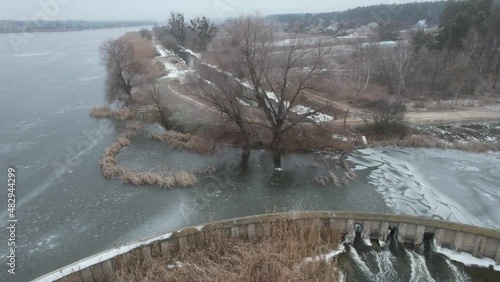 frozen river in winter