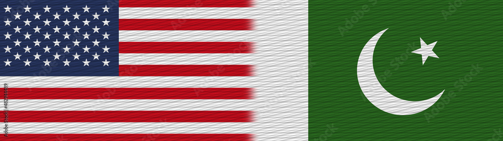Pakistan and United States Of America Fabric Texture Flag – 3D Illustration Pakistan and United States Of America Fabric Texture Flag – 3D Illustration