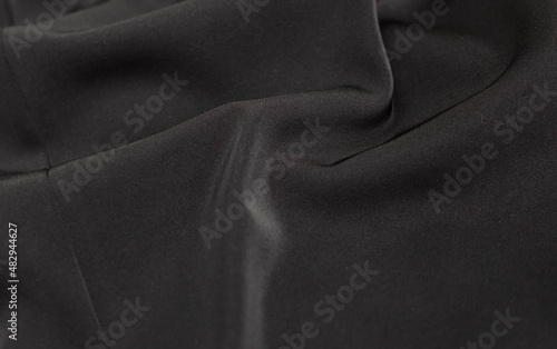Foto Black satin soft fabric